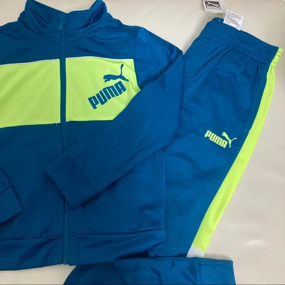 Puma neon blue active performance pants set 4004 - Picture 4 of 7